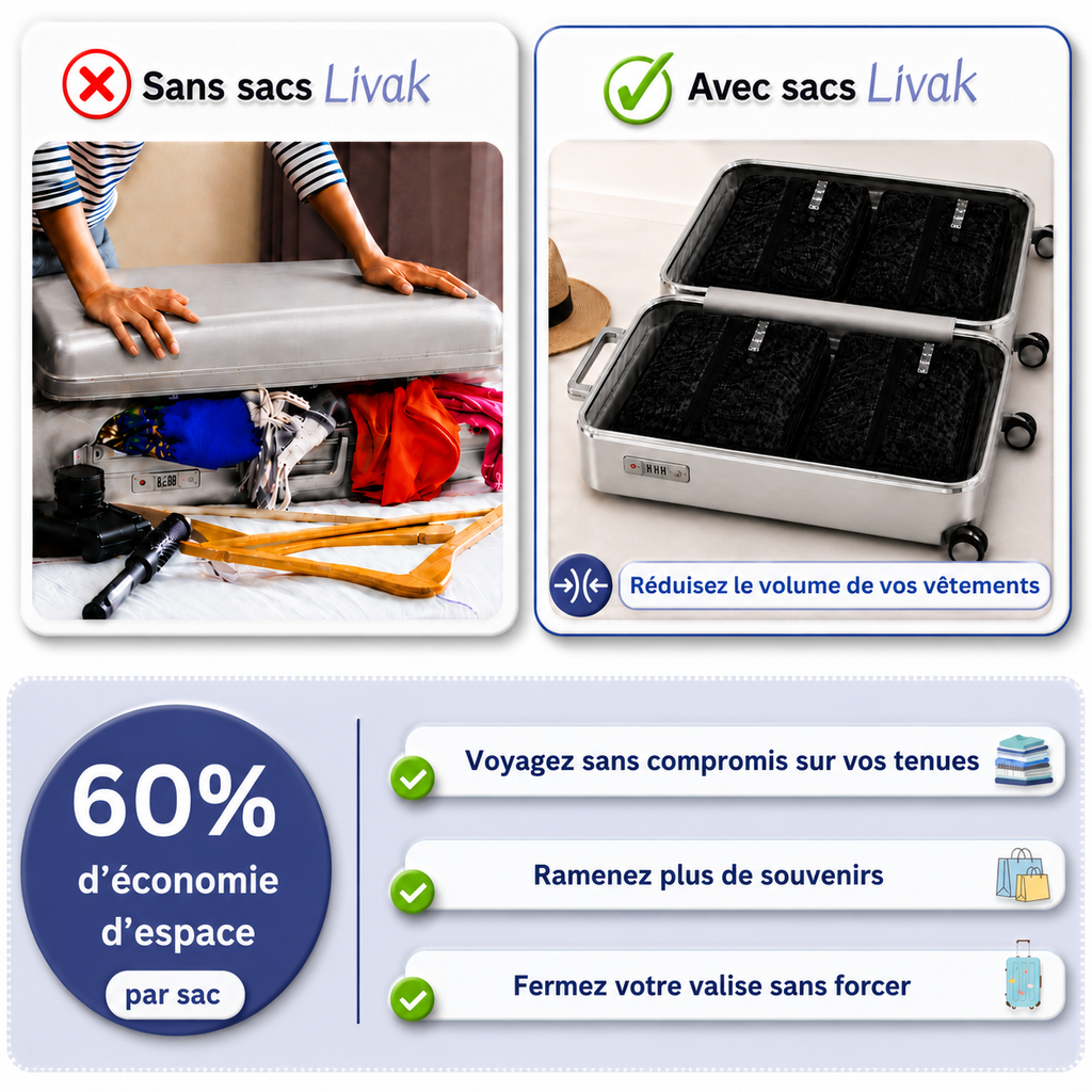 Sac de compression pour le voyage