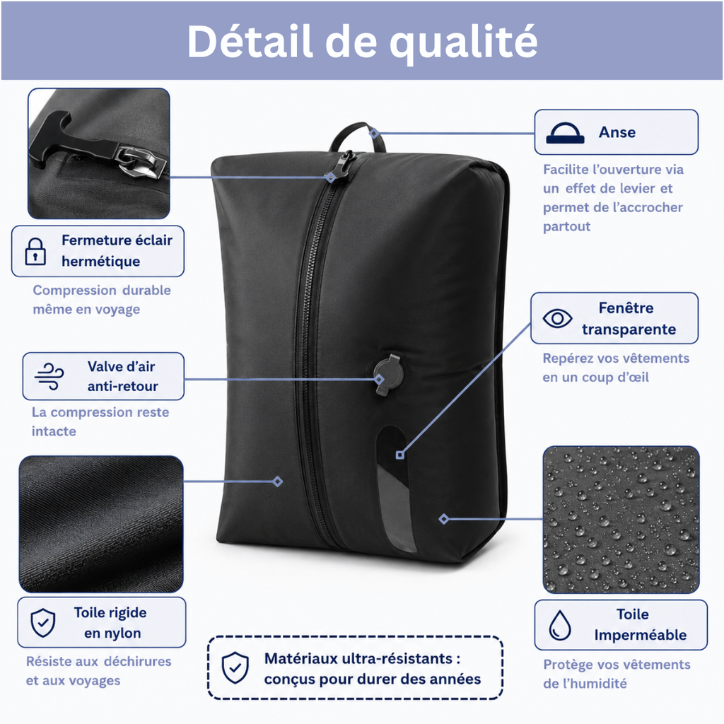 Sac de compression pour le voyage