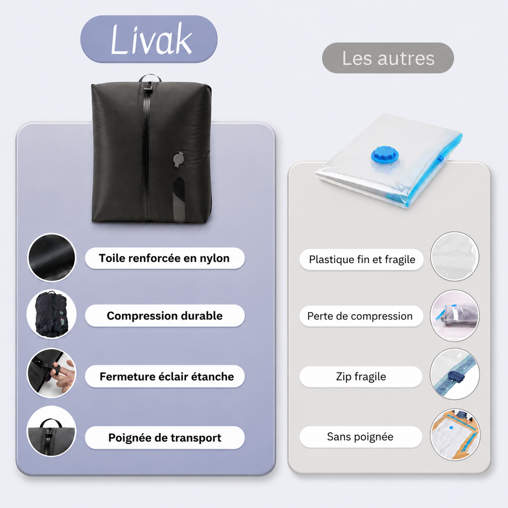 Sac de compression pour le voyage